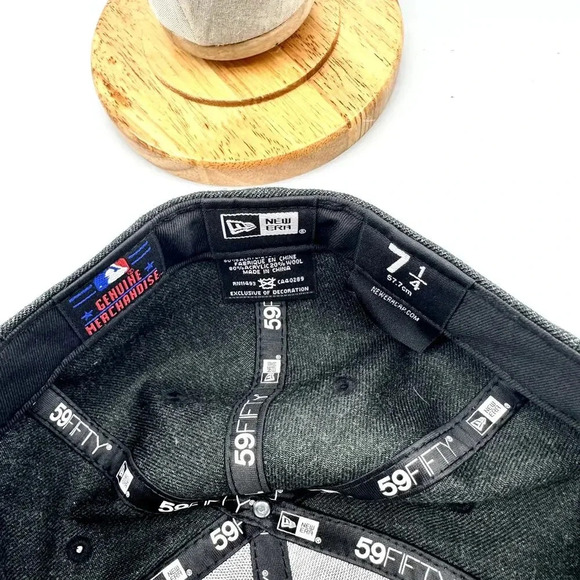 New Era Mens Hat 59Fifty Boston Red Socks MLB Flat Bill Fitted Charcoal 7 1/4 - Picture 5 of 6